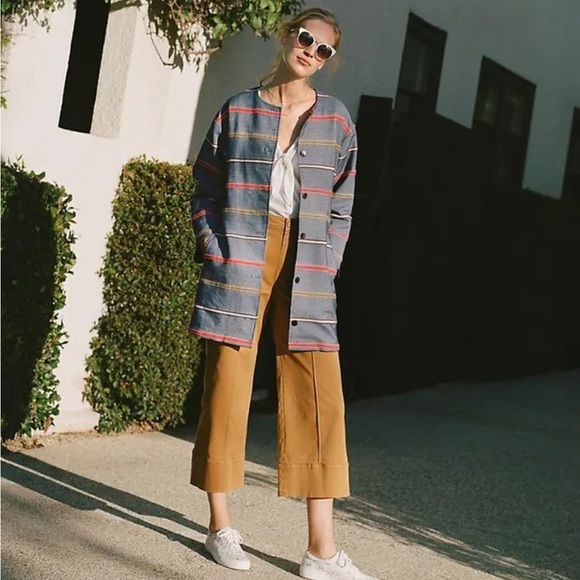 Anthropologie DOLAN Collection Piccadilly Striped Coat - Picture 2 of 11